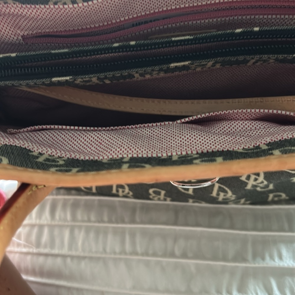 Dooney & Bourke Black and Tan Monogram Satchel - Picture 5 of 8